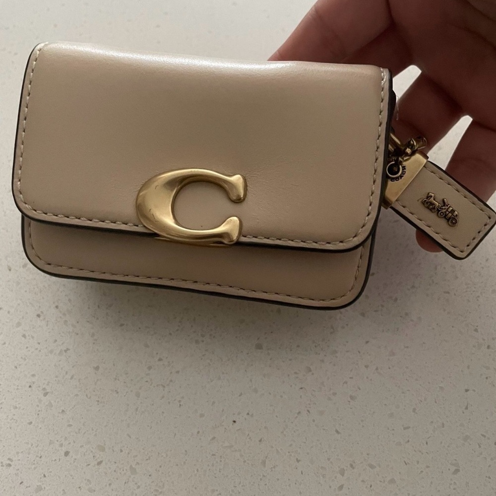 Coach Cream Wallet with Gold Detail
